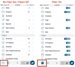 Task Filters on / off