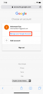 Manage Your Google Account