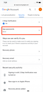 Gmail App Password None