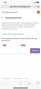 Sign into Gmail in Pocket Informant