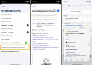 Email to task steps