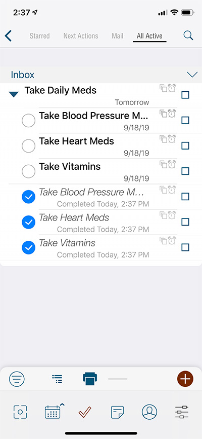 Parent Task with Completed Recurring Subtasks