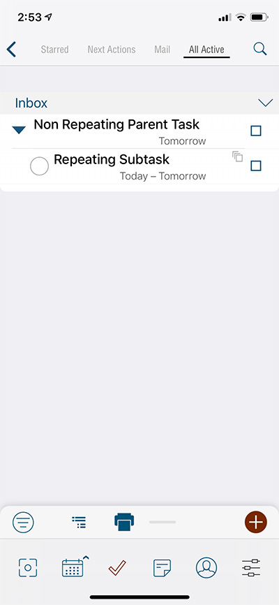 Recurring Task Mismatch