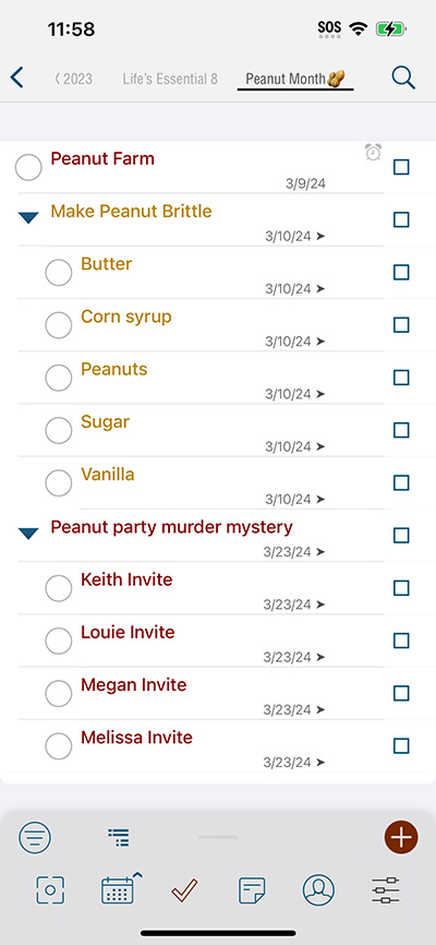 Task Lists for Peanut Adventures